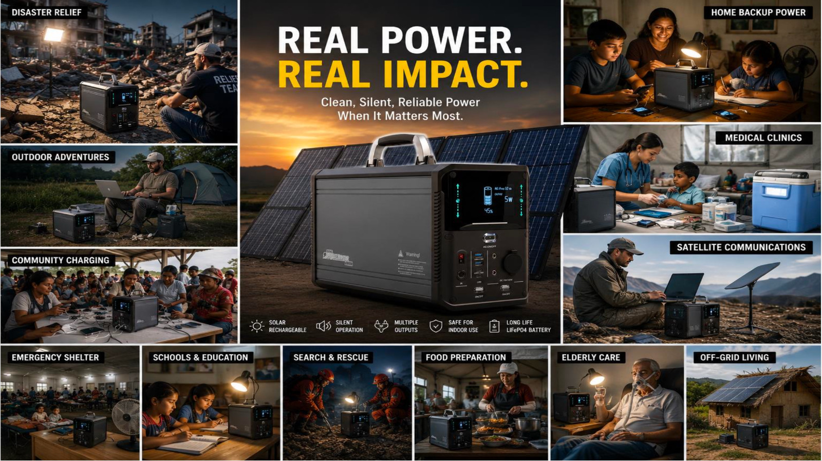 PREMIUM 1500W Rugged Solar Generator with panels included **in stock