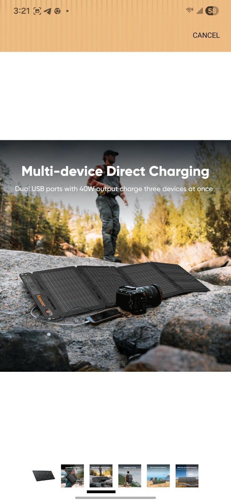 Jackery SolarSaga 40 Mini Solar Panel JS-40A