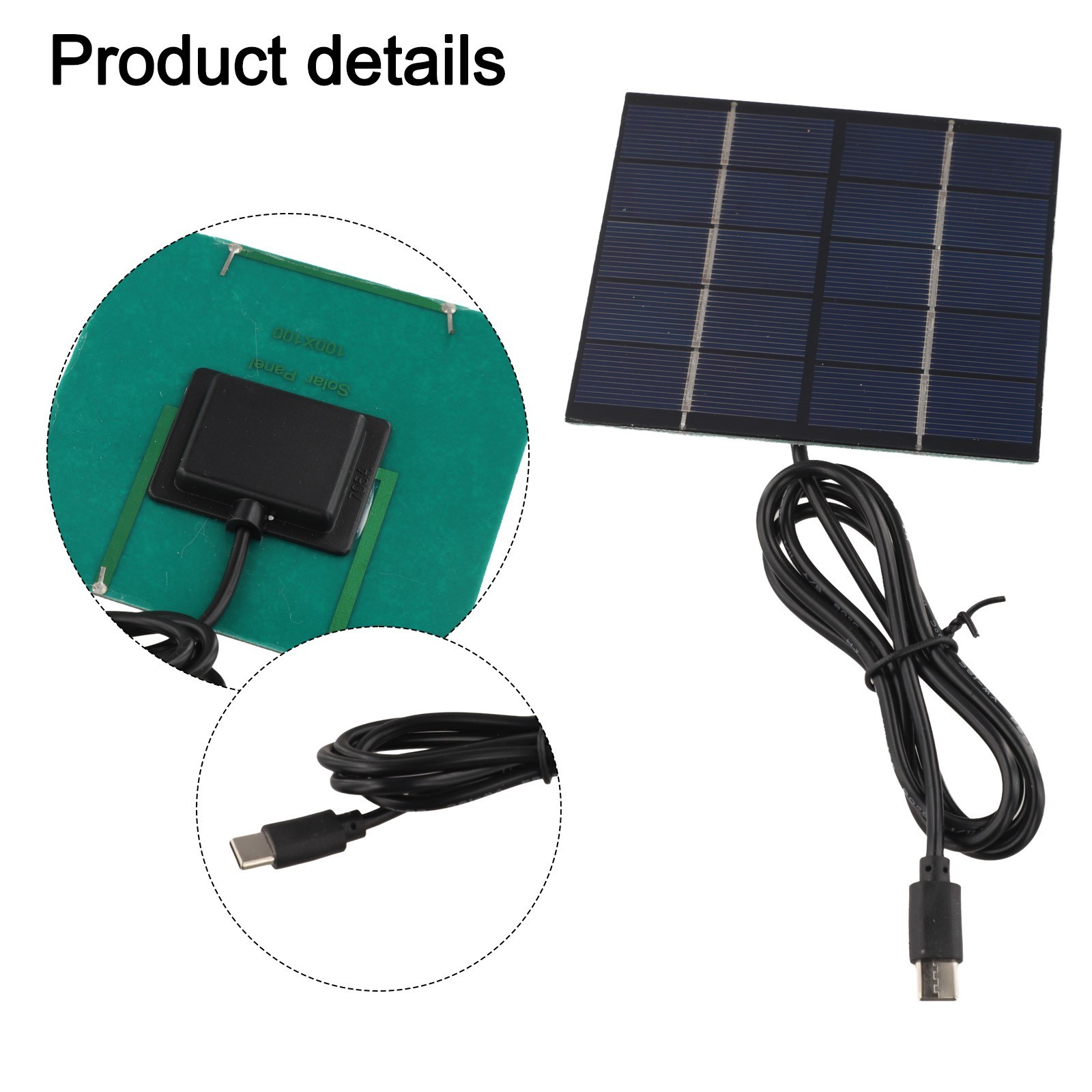 Outdoor Charger 1 Meter USB Cable 1.5W Solar Output Compatible Mobile Devices