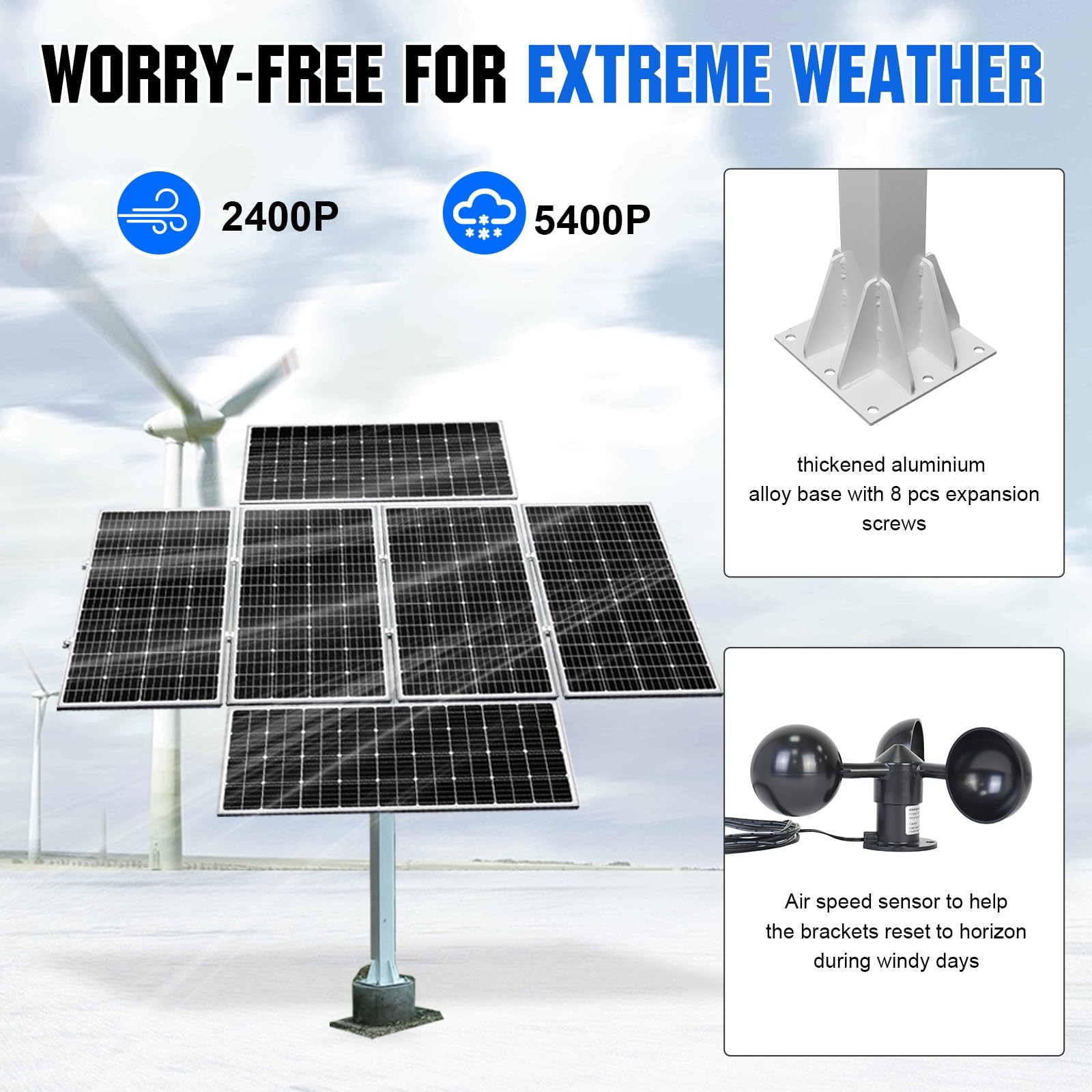 ECOWORTHY Solar Panel Dual Axis Tracking System Increase 40% Power with Track…