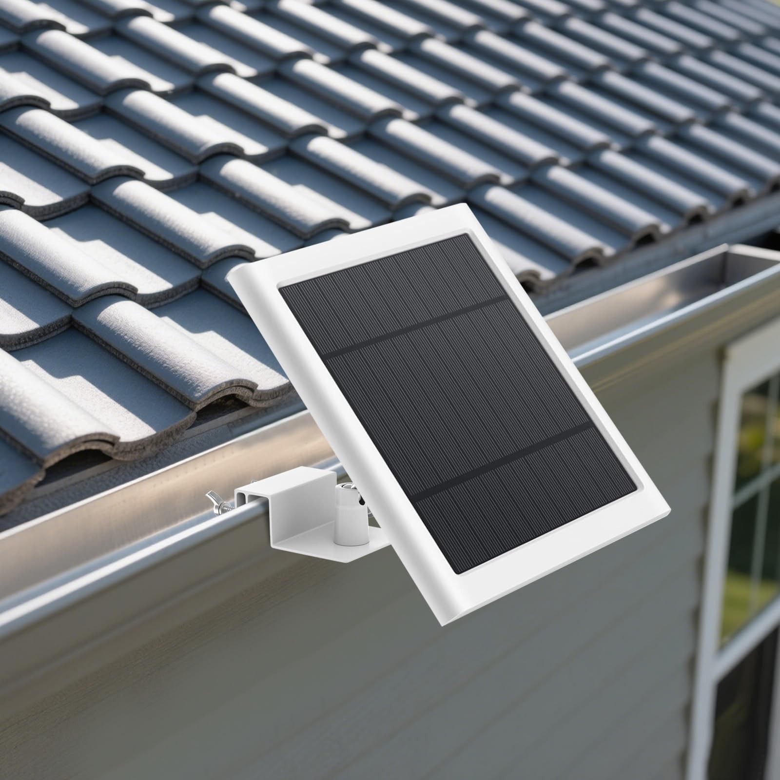 2-Pack Solar Panel Gutter Mount Bracket, No Drill, 360° Rotation, Weatherproof,