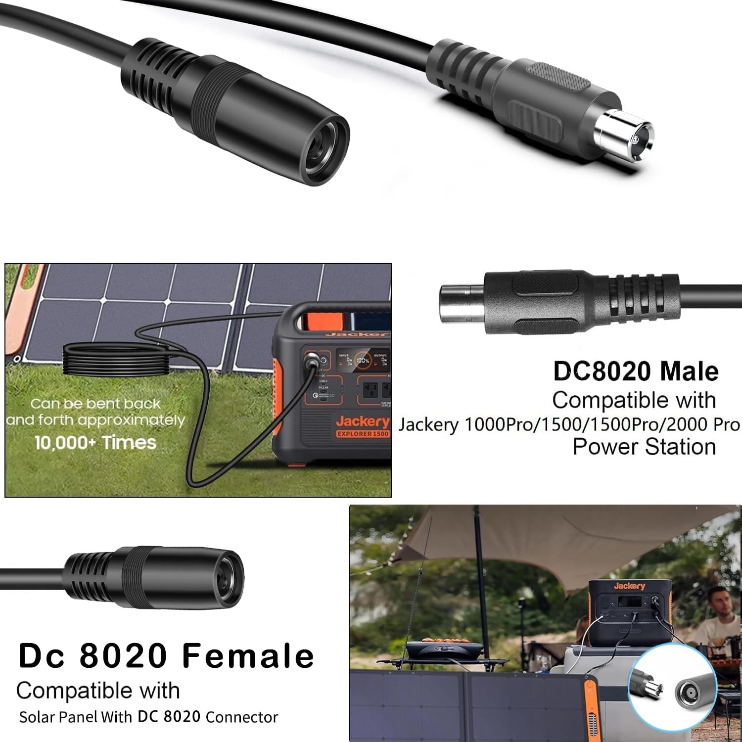 for Jackery 1000V2/1500/2000 V2 Pro Plus Ultra Extension Cable 16.5Ft DC 8020…
