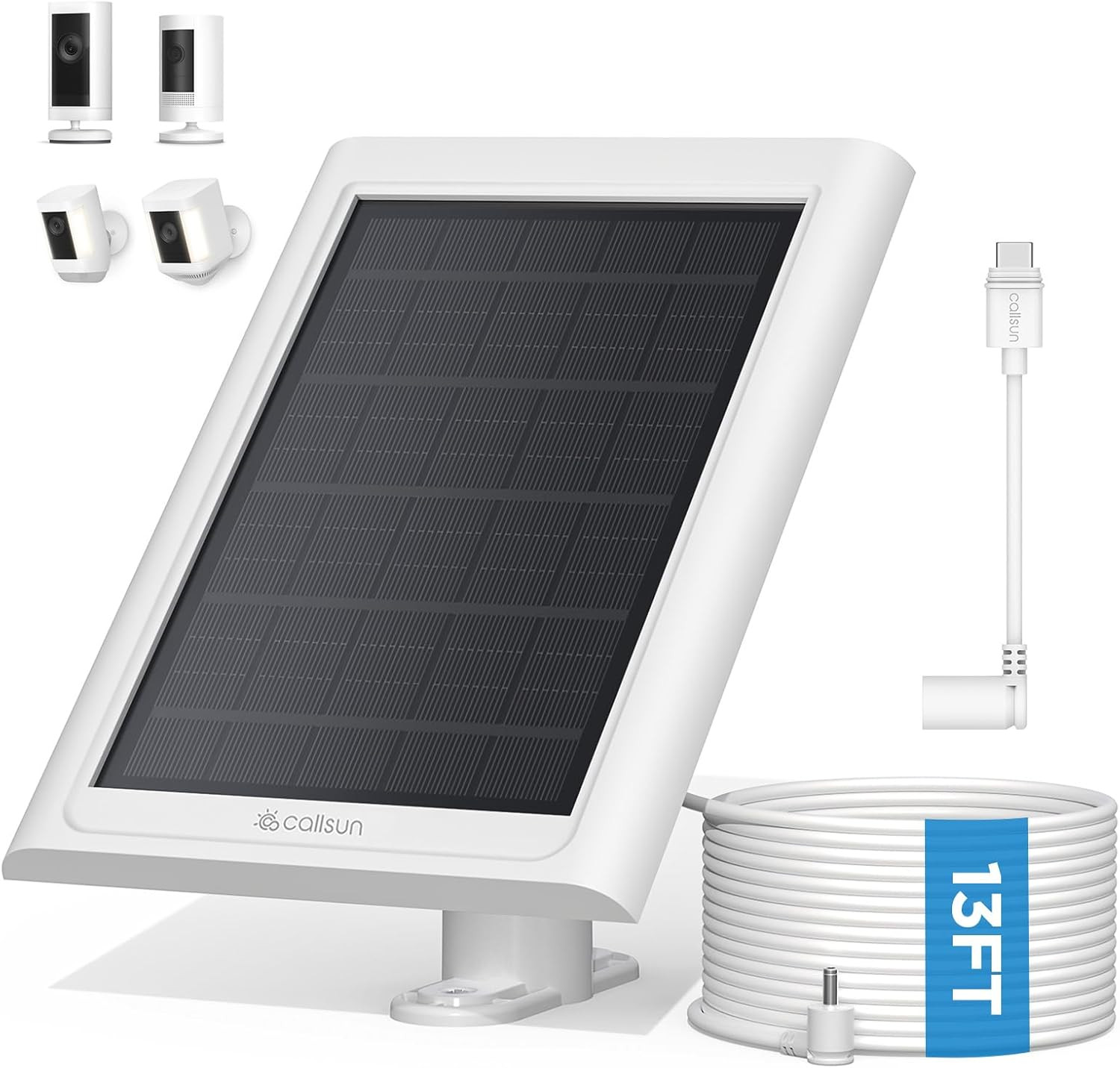 Solar Panel for Ring Camera, 1 Pack Solar Charger Compatible with Ring Stick up