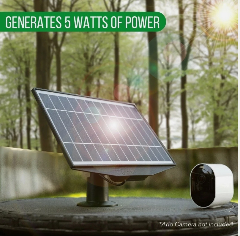 Solar Panel Charger for Arlo Pro 3, Pro 4 & Ultra Cameras – Leaf 10 5W