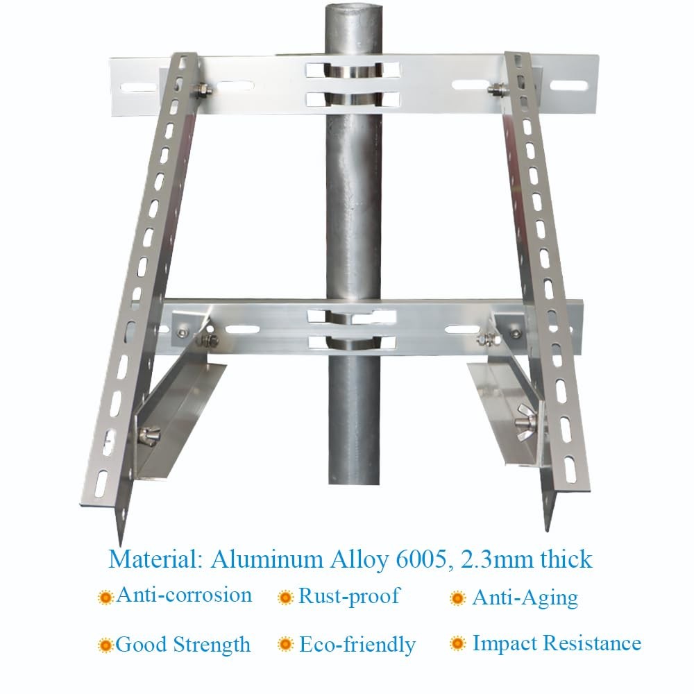 Solar Panel Mounting Bracket Pole Mounts Kit Up to 30W (Pole not Included)