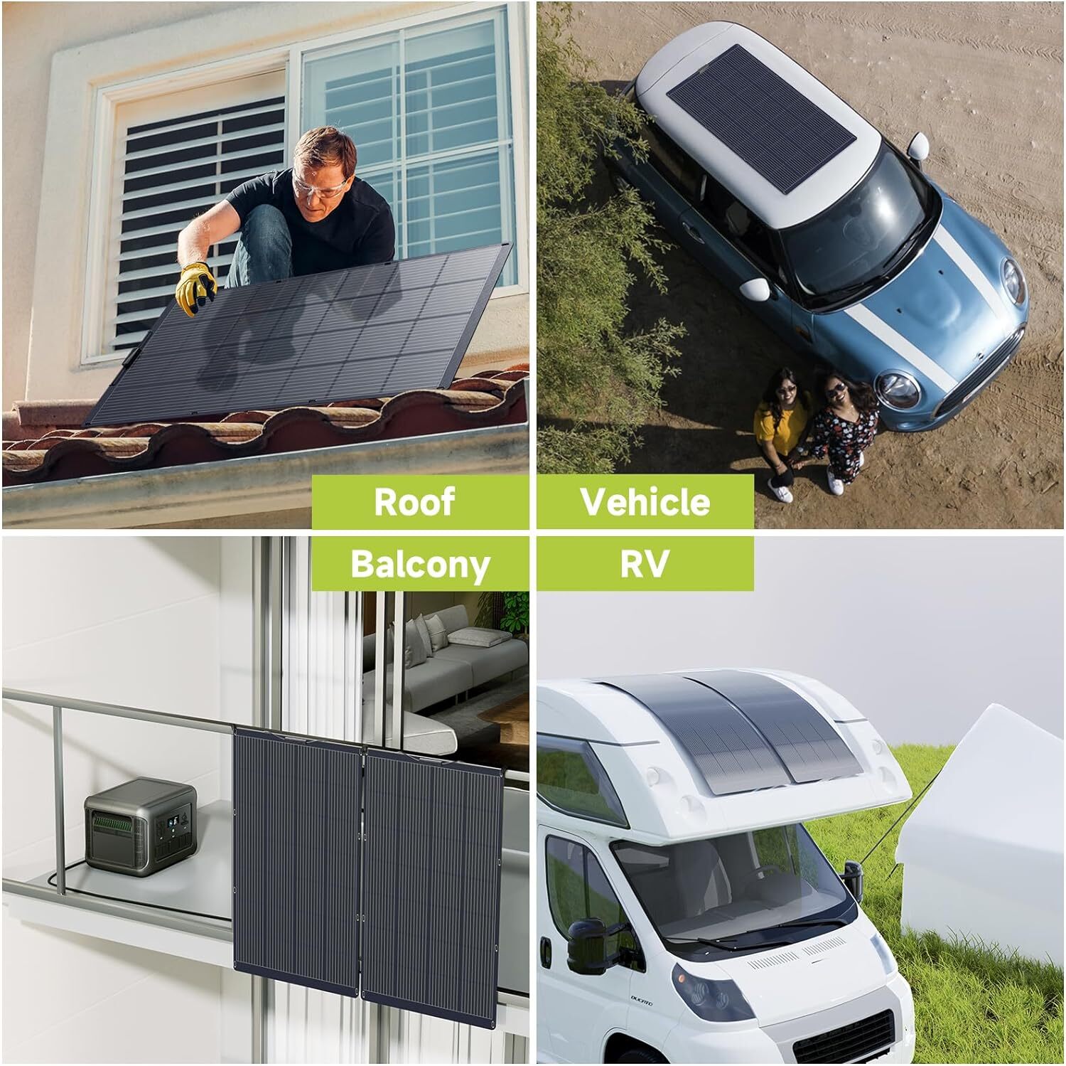 ALLPOWERS 200W 400W 800W Flexible Efficiency Mono Solar Panel Camping Home Boat