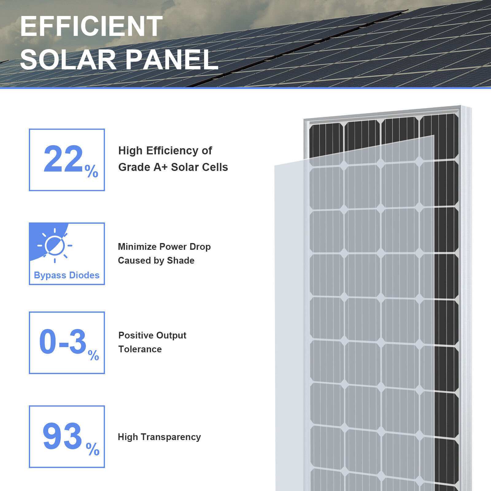 300W Solar Panel Monocrystalline 30A MPPT 12V Battery Off Grid Complete kit