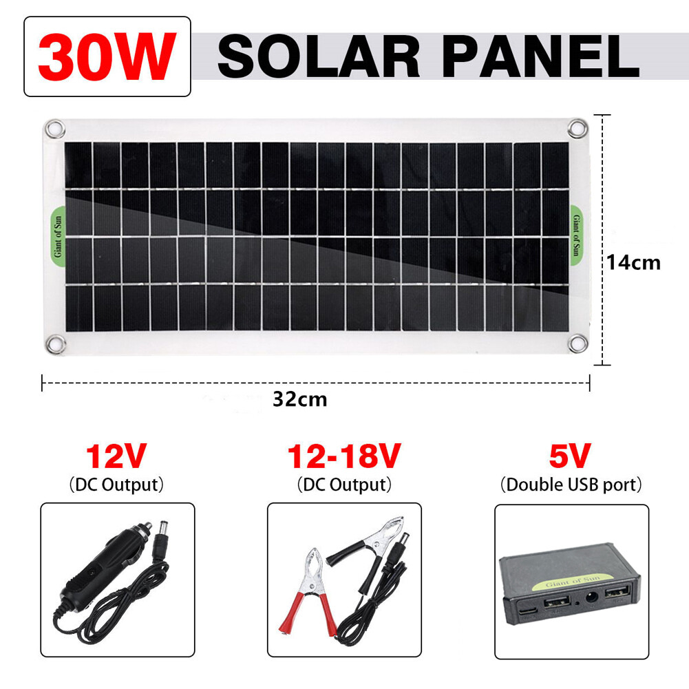 30W Polycrystal Solar Panel Flexible Solar Panel For Camping Car Traveling S8K8