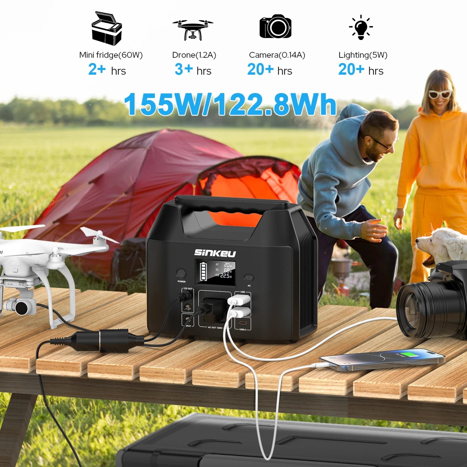 Portable Power Station Solar Generator Panel Power Bank Outlet Camping Emergency
