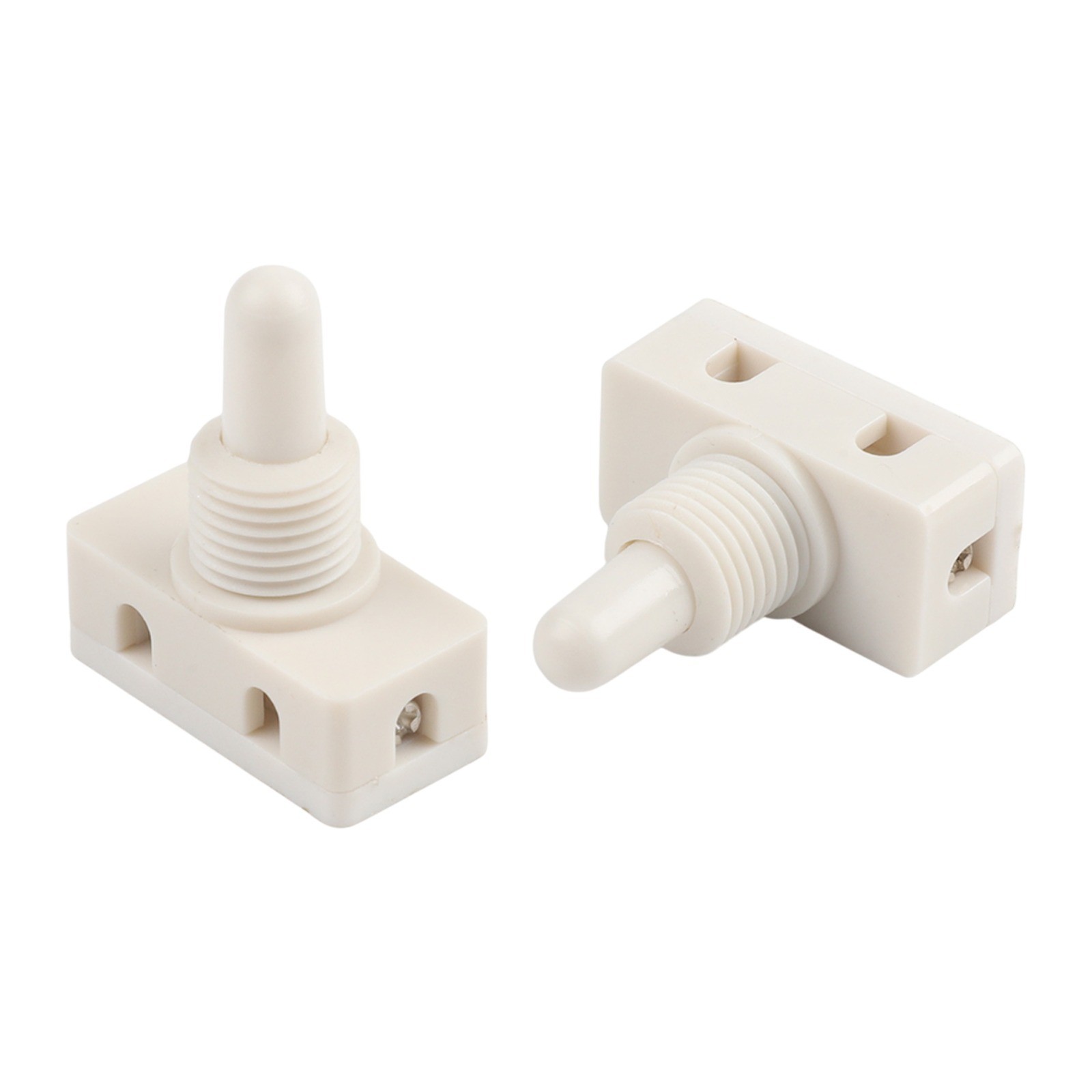White Selflocking Push Button Switch Plastic 2A 250V for Lamp 5 Pieces Pack