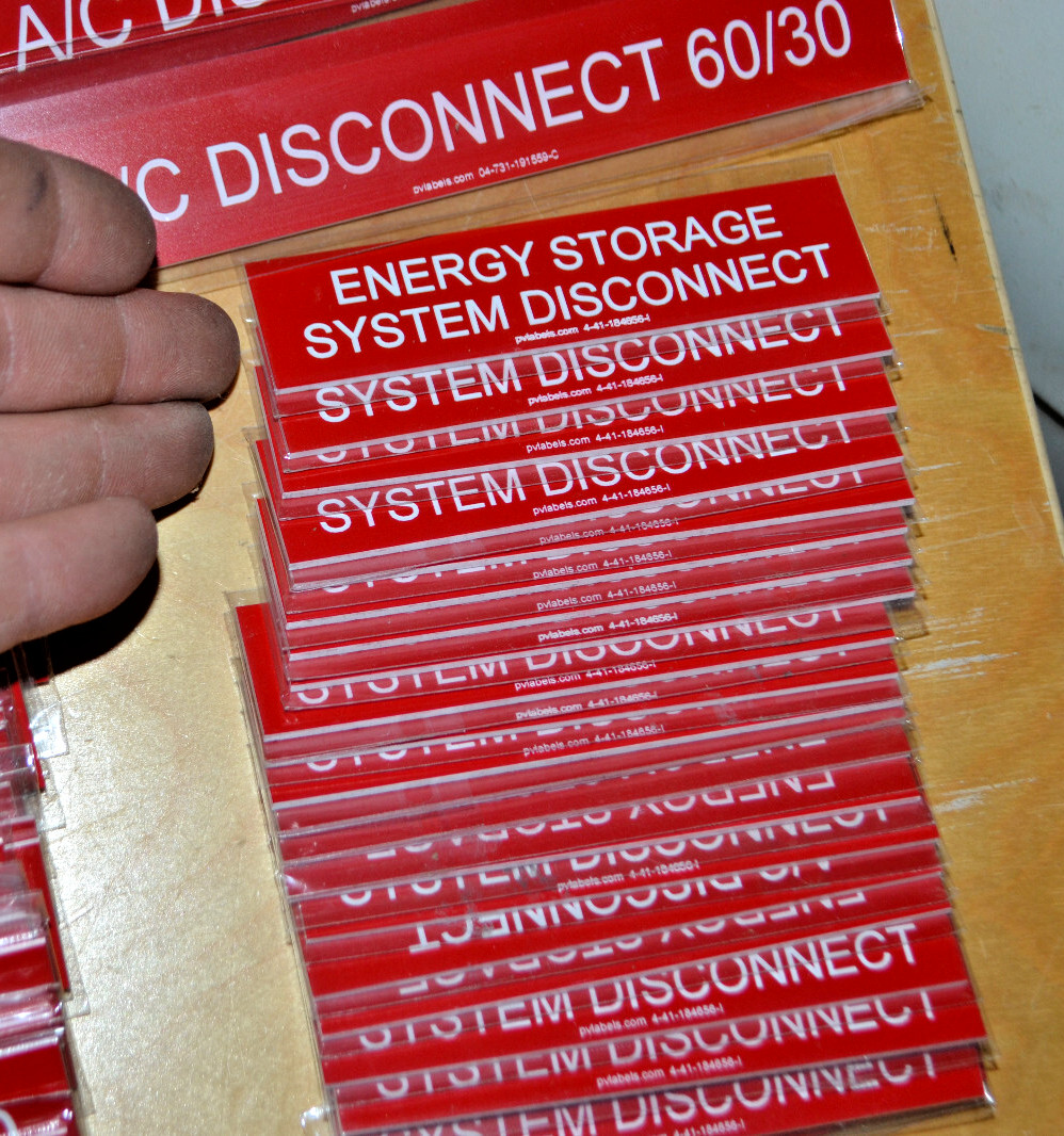 319 ~ Solar PV Warning Label Placards ~ Power Supply Sources for Utilities ~ g