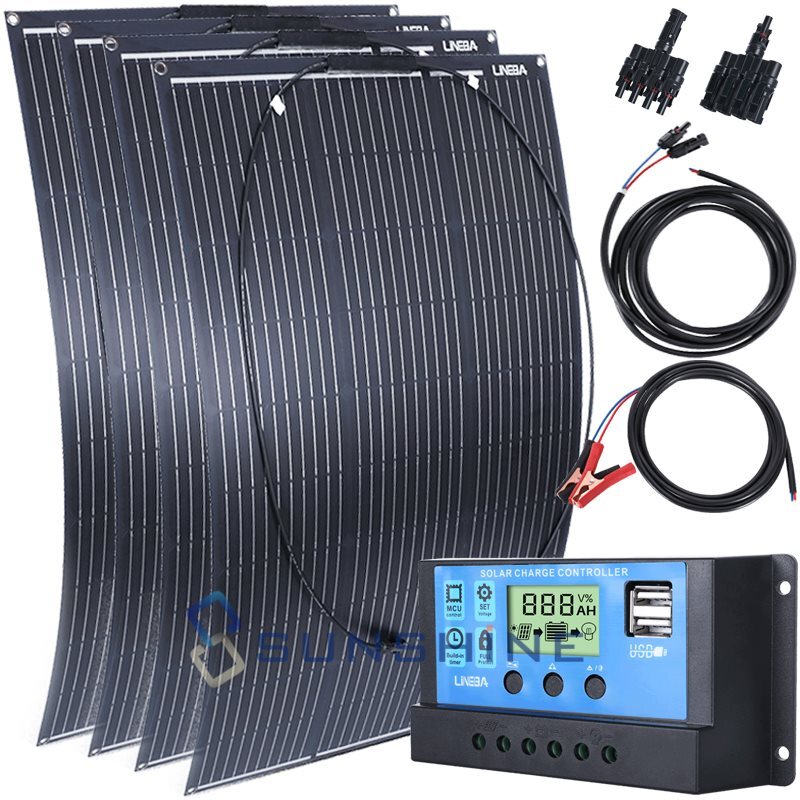400W Flexible Solar Panel Mono Portable for Power Camping Home RV Battery Charge