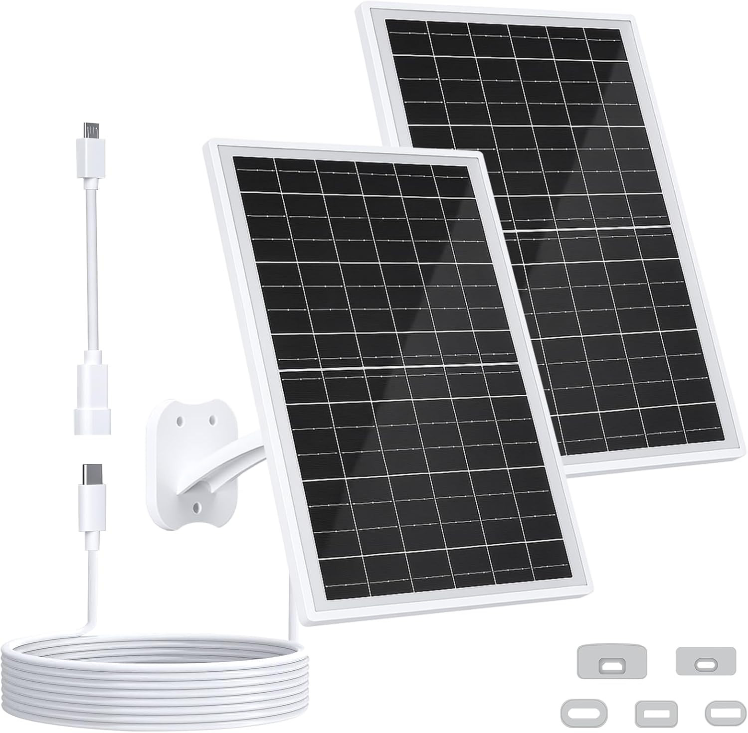 13W Solar Panel for Eufy Camera, 5V USB/USB-C Solar Charger Compatible with Eufy