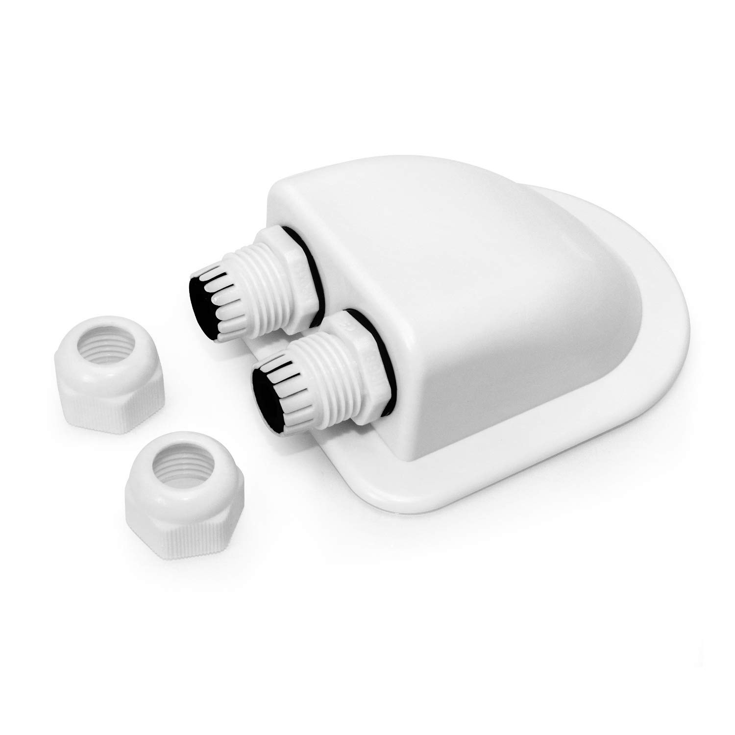 2 Pcs IP68 Waterproof ABS Solar Double Cable Entry Gland-Weather Resistant Dual