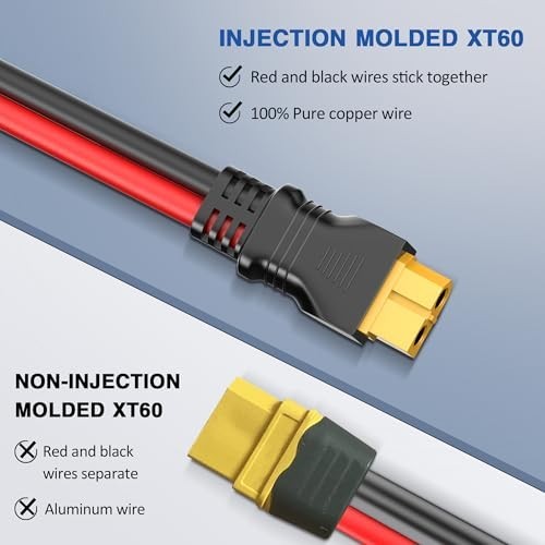 XT60 Extension Cable 12AWG 6FT – Male to Female Adapter, Flame Retardant Sleeve,
