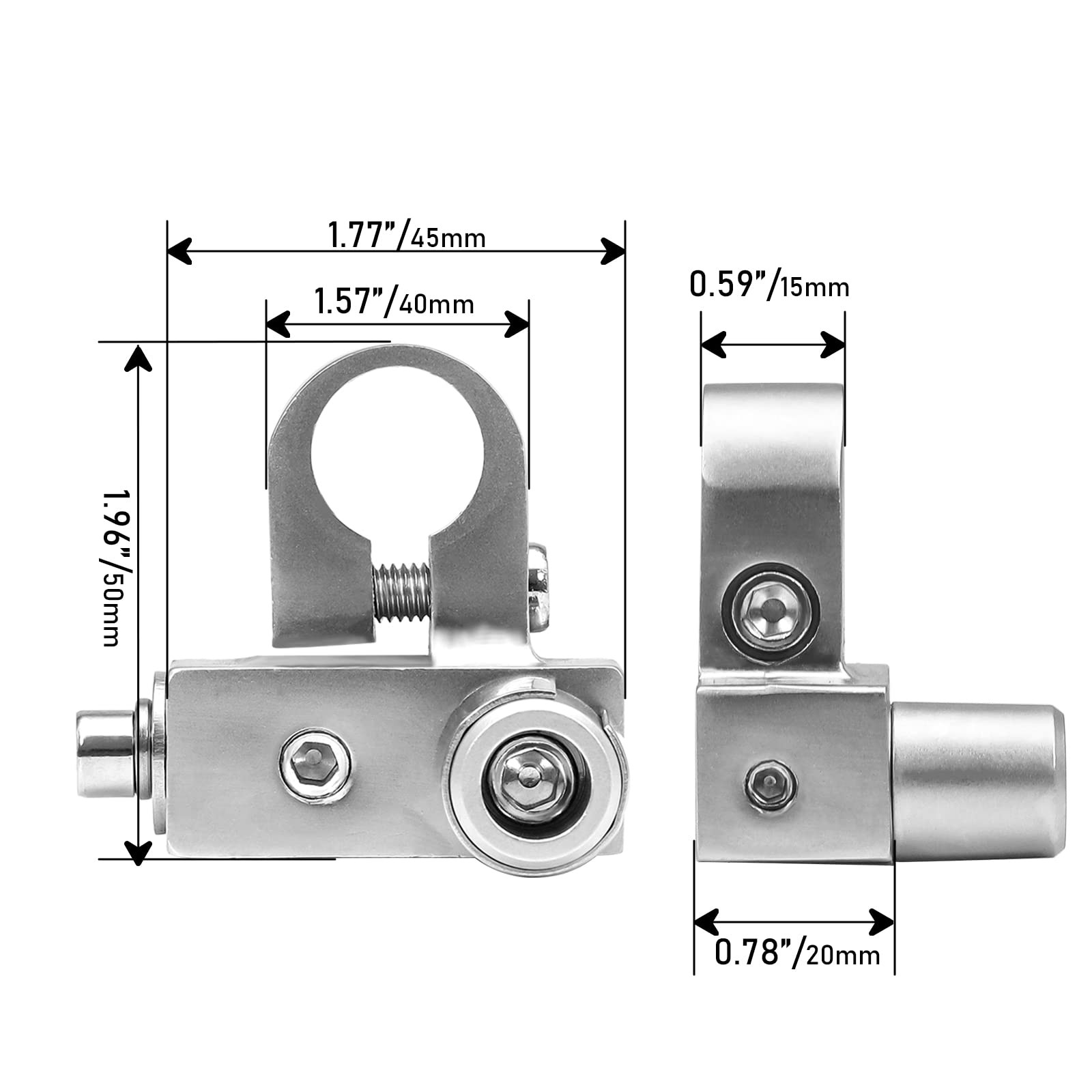Recoil BTO Solid Brass Positive Negative Battery Terminals with Adaptor Collars,