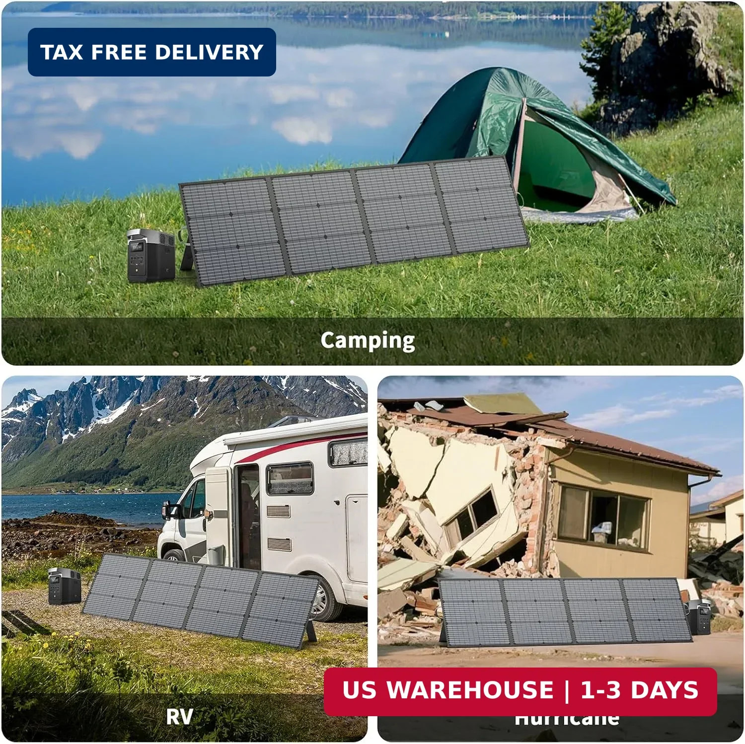 Portable Solar Panel 220W 40V Monocrystalline Foldable Solar Panels Charger Powe