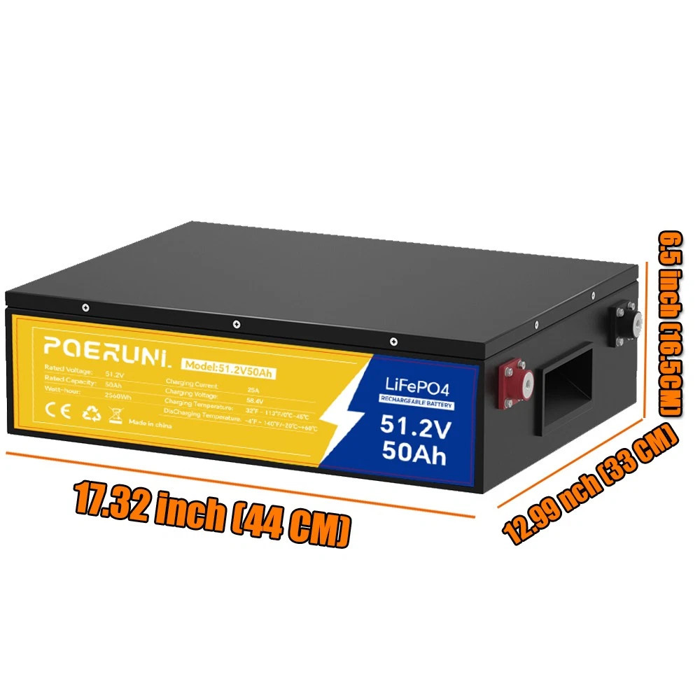 48V 50Ah 100Ah LiFePO4 Lithium Battery Deep Cycle Built-in BMS For Golf Cart NEW