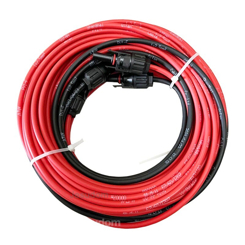6mm2/ 10AWG / 1M Solar Panel Extension Cable Copper Wire Black an