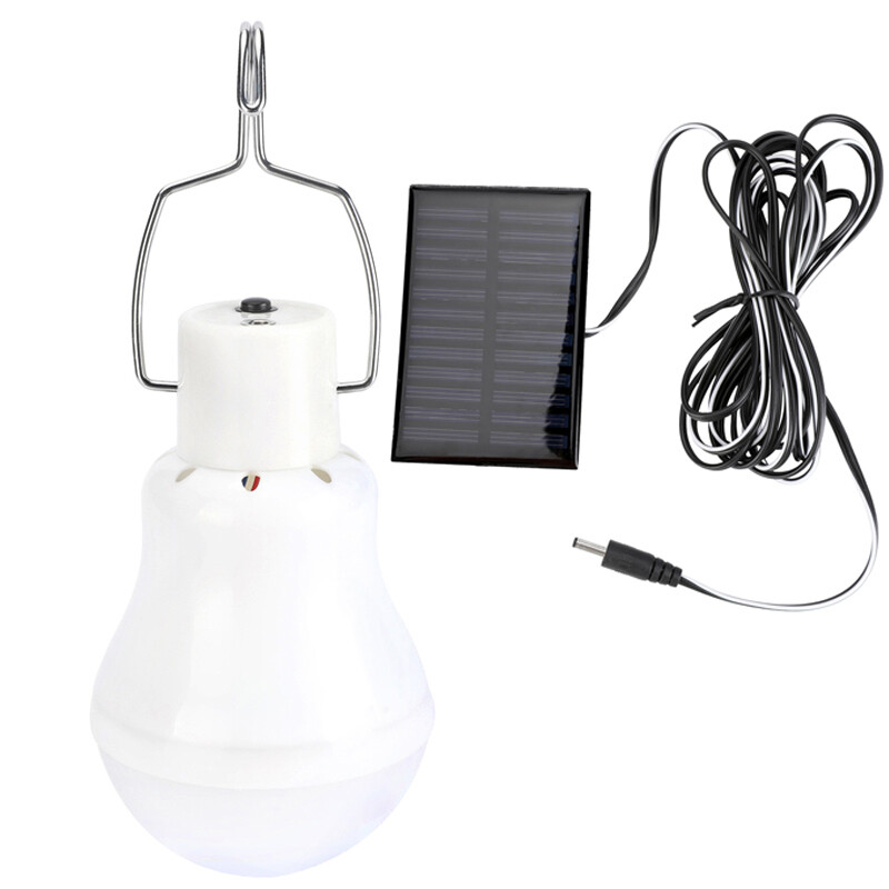 1W 6V Mini Solar Panel W/ 15W Rechargeable LED Bulb Camping Garden Lantern Light