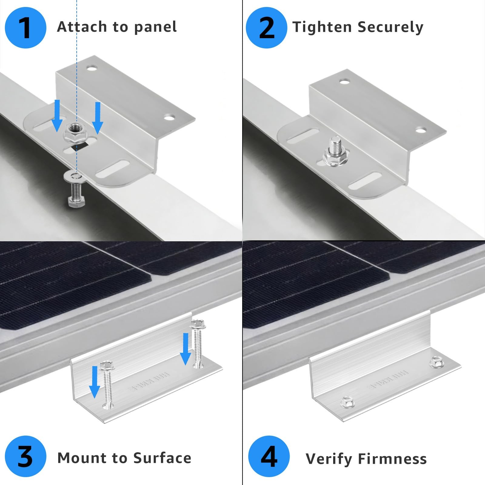 Z Brackets Solar Panel Mounting Kit (16 Pack) Heavy Duty Multi-Slot Aluminum …