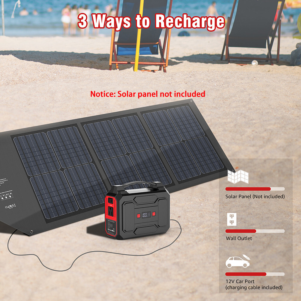 Portable Power Station 100W 146Wh Lithium Battery Pack Camping Solar Generator