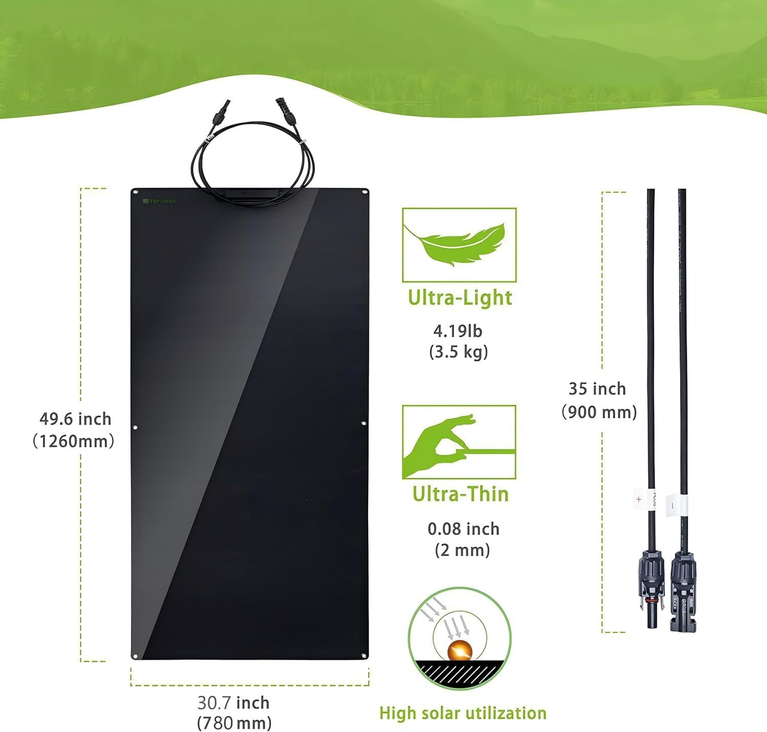 Flexible Solar Panel 180W 24V/12V Monocrystalline Bendable – 180 Watt 12Volt Sem