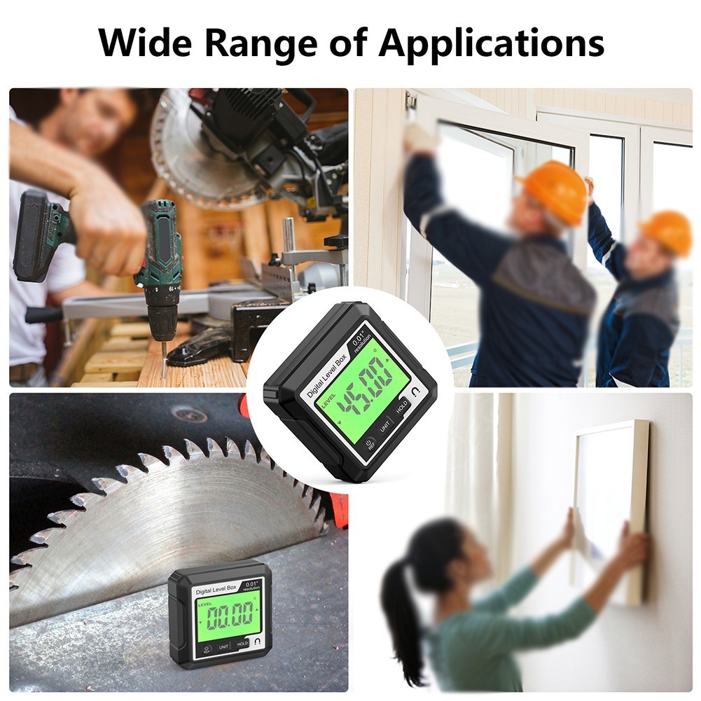 Magnetic Digital Protractor Level for Carpentry and Construction Angle Checking