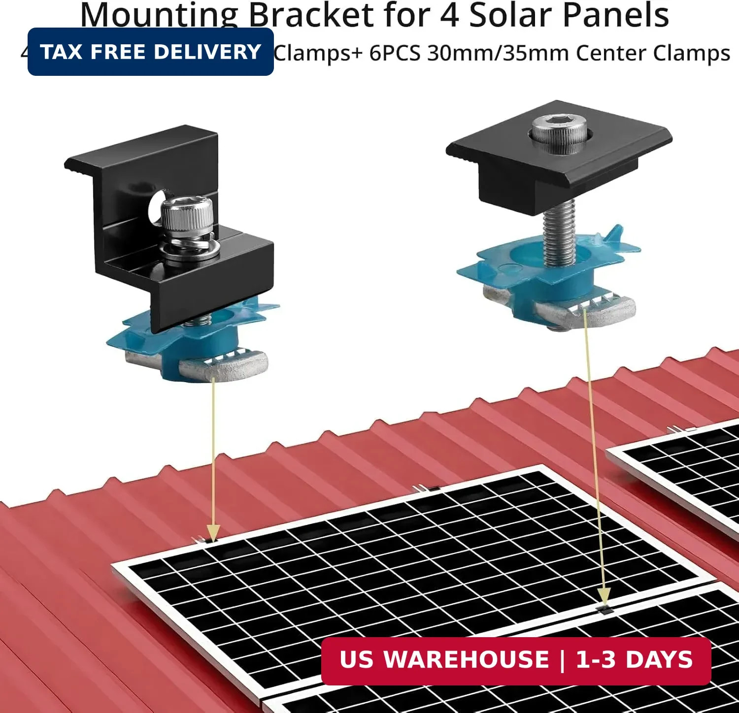 Anbte 10 PCS Solar Panel Mounting Brackets for Unistrut, Aluminium 30mm/35mm 6 x