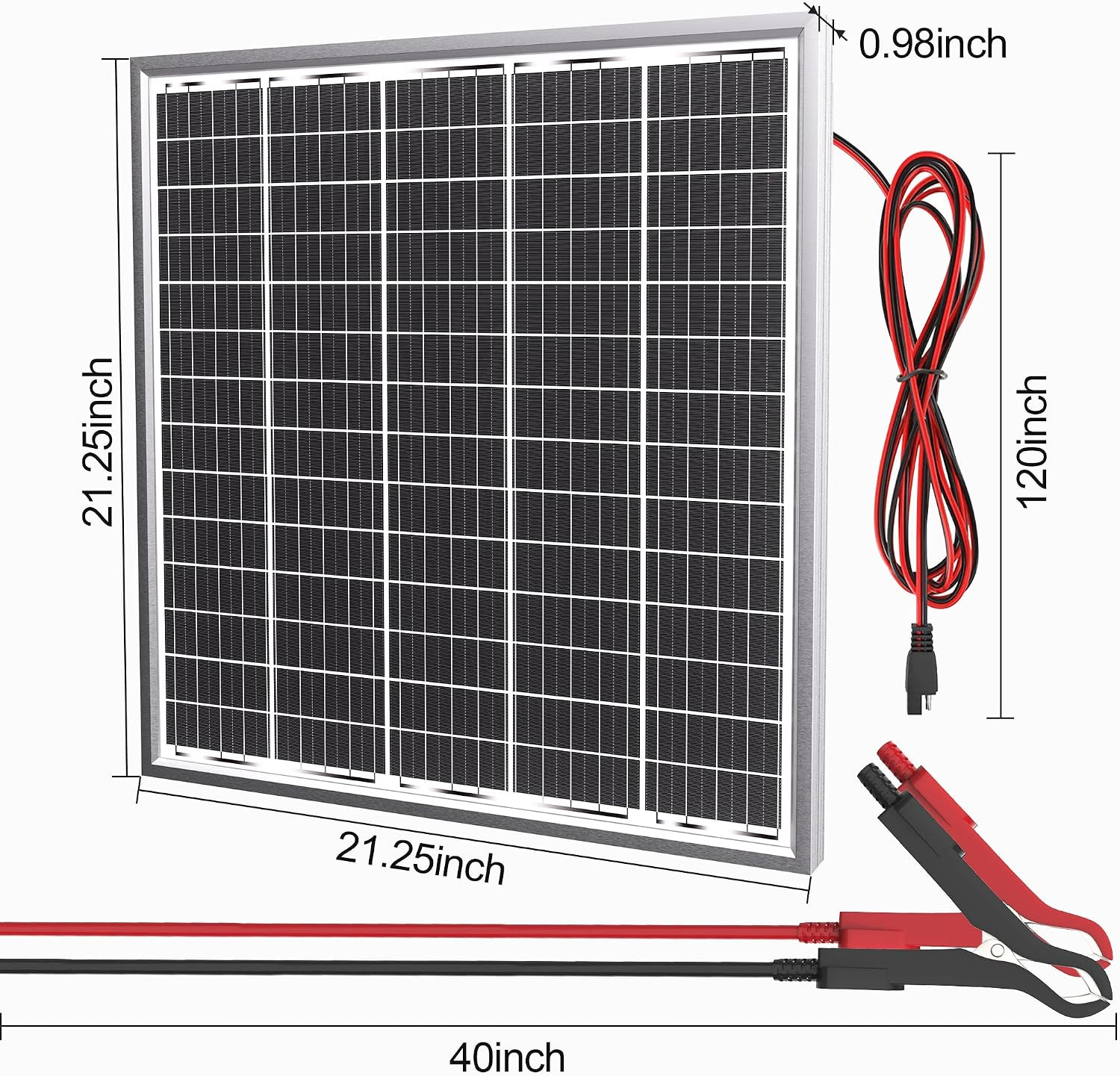 Solar Panel Kit 50W 24V, Intelligent Waterproof 10A PWM Controller, Home Outdoor
