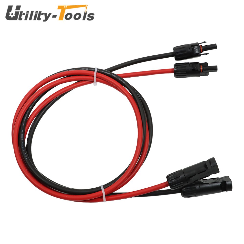 12/10 AWG 1 Pair Black + Red Solar Panel Extension Cable Wire Connector