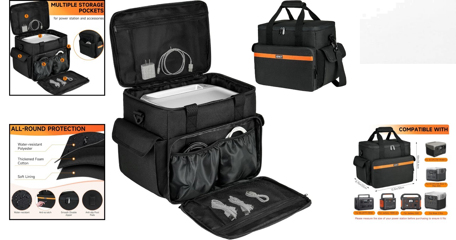 Nylon Carrying Case for Jackery Explorer 1000 v2 – Easy Transport, 12.5″
