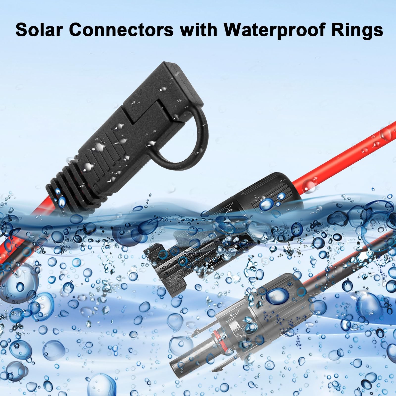 XRDS -RF 10AWG SAE to Solar Panel Connector Cable 10FT, Heavy-Duty Tinned Cop…