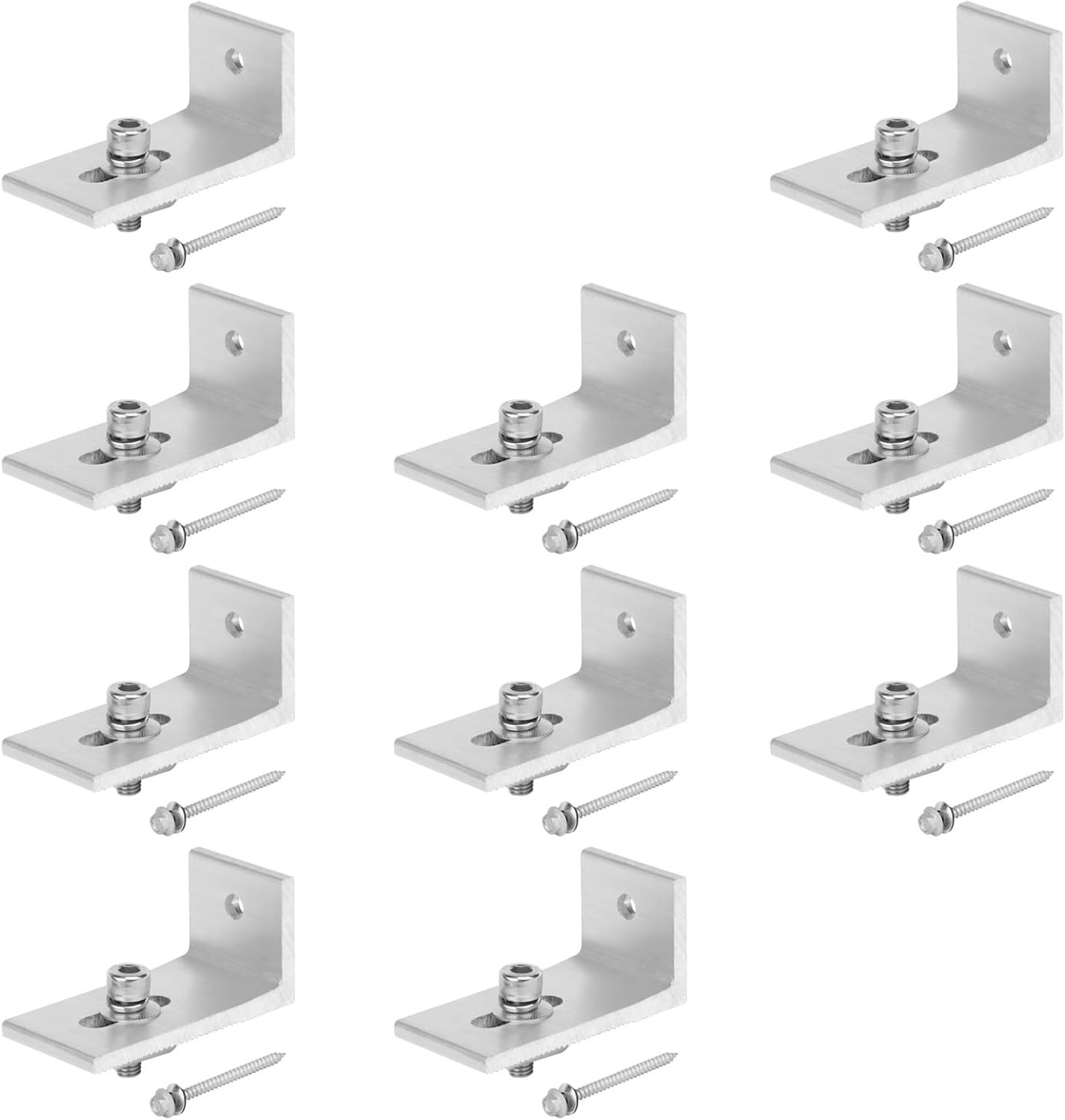 10 Pcs Solar Panel Mounting L Bracket,Thick 5.3mm Aluminum Alloy Support Hardwar