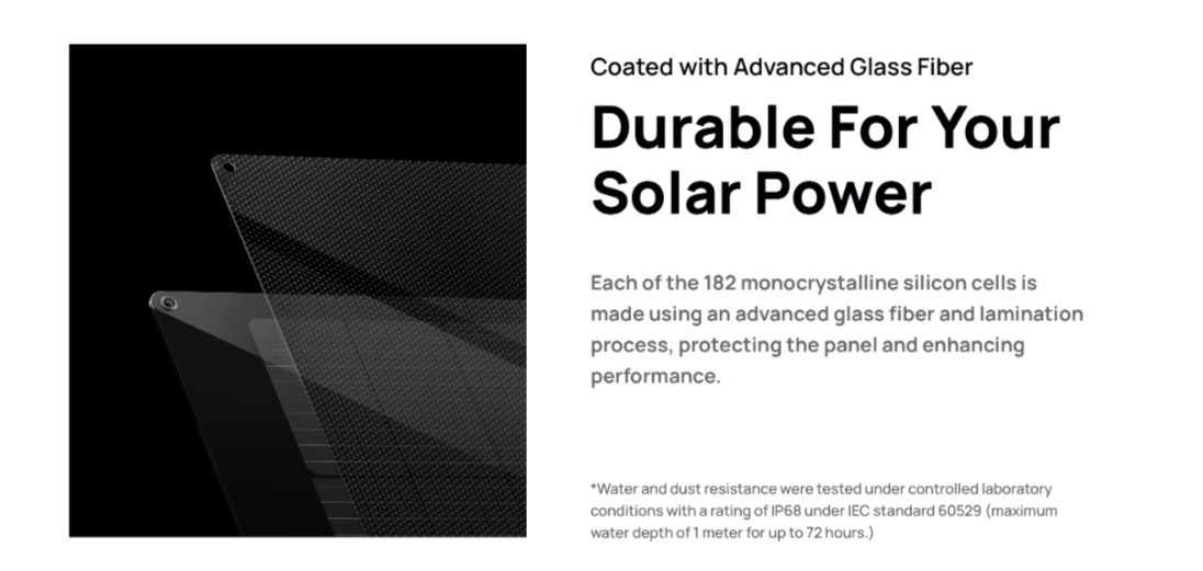 EF ECOFLOW 100W Flexible Solar Panel with High Efficiency Solar Modules, IP68