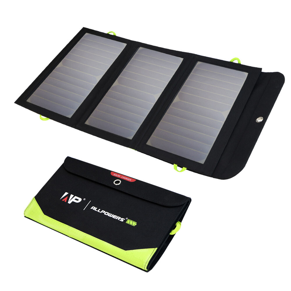 ALLPOWERS 5V 21W Foldable Solar Panel & 10000mAh Battery Outdoor Camping Hiking