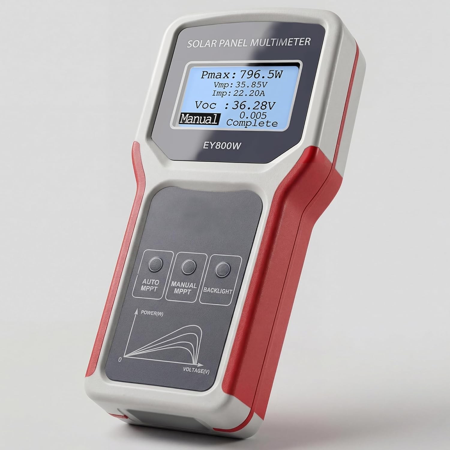 Professional Solar Panel Tester with Auto/Manual MPPT – Large LCD, 800W Max