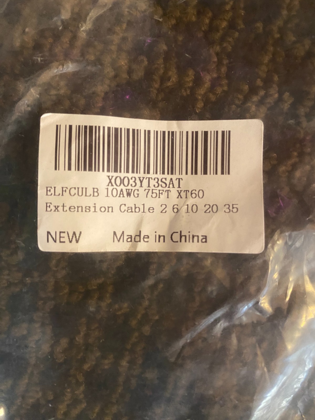 ELFCULB 10AWG 75FT XT60 Extension Cable 2 6 10 20 35