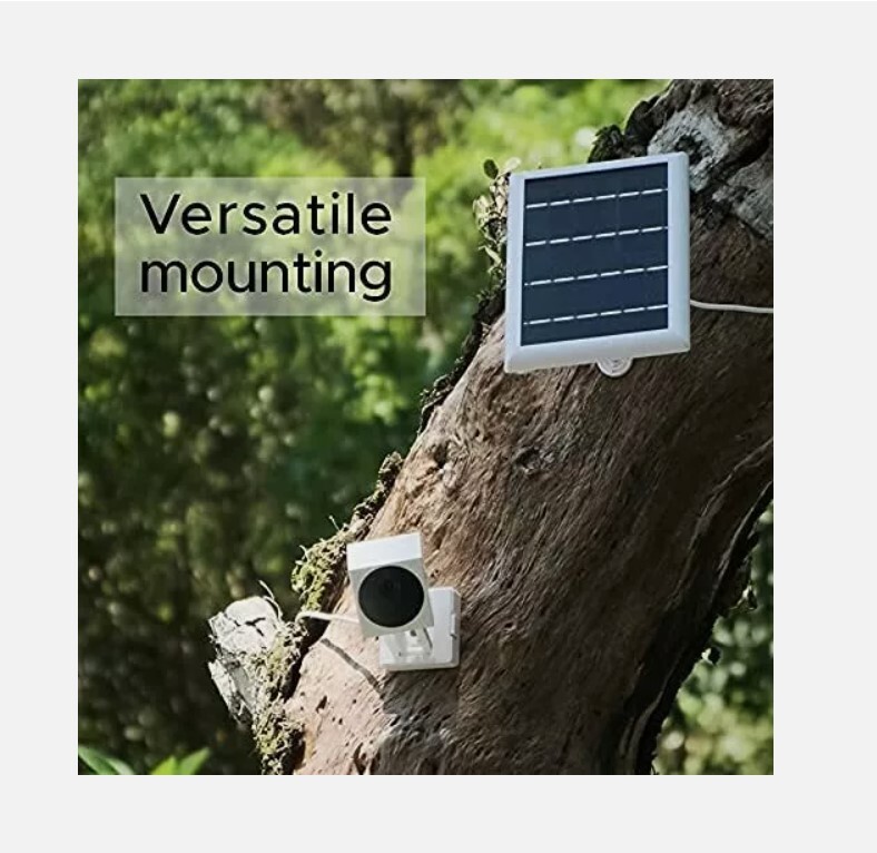 Wasserstein Solar Panel Compatible with Wyze Cam Outdoor – White