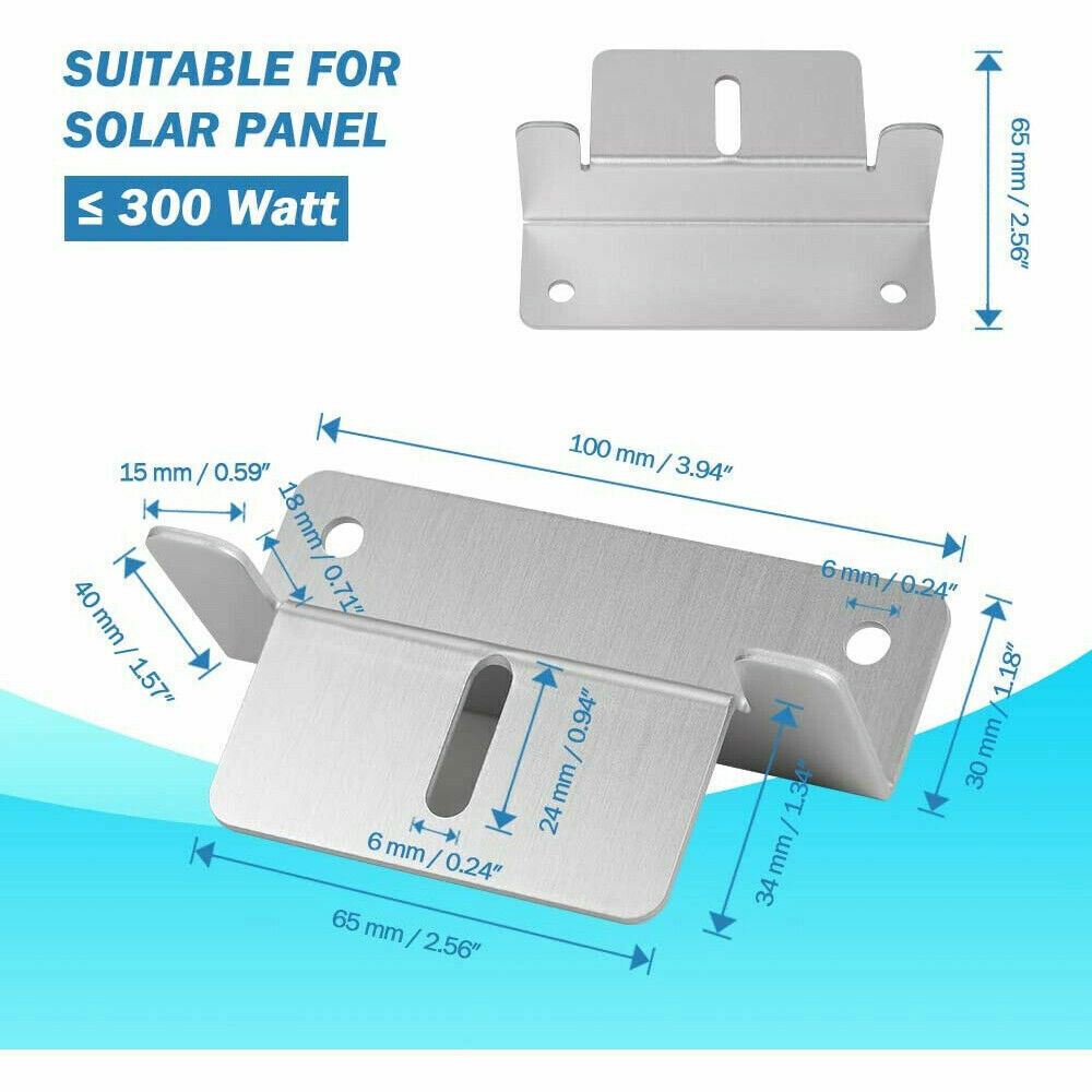 4 Pcs of Solar Panel Mounting Z Brackets for RV Boat Wall Off Gird Roof Inst