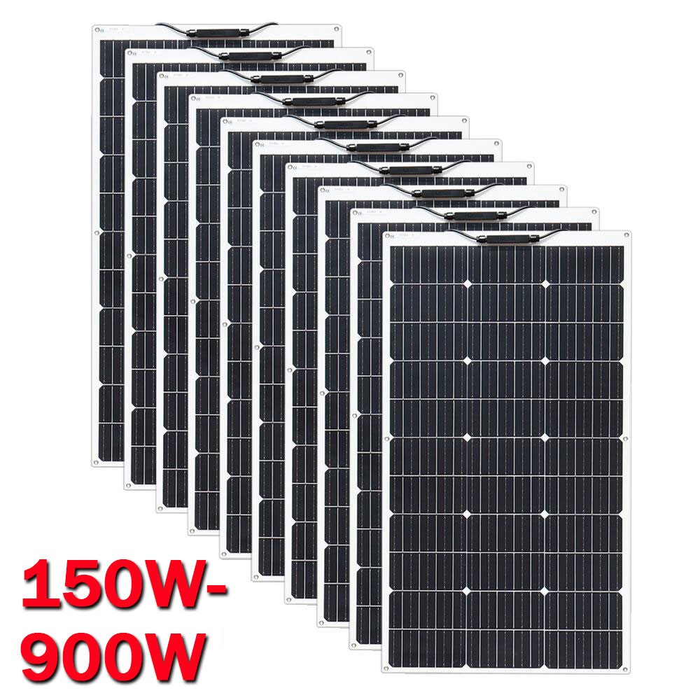 150W ETFE Flexible Solar Panel 12V Mono RV Marine Boat w/ 40A Charge Controller