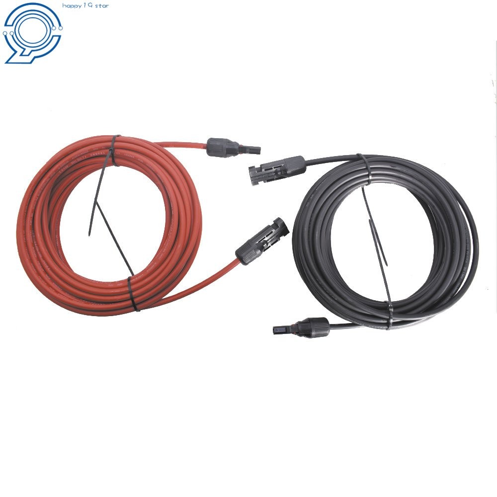 Black + Red Wire Connector 10AWG Solar Panel Extension Cable 30 Feet 1 Pair