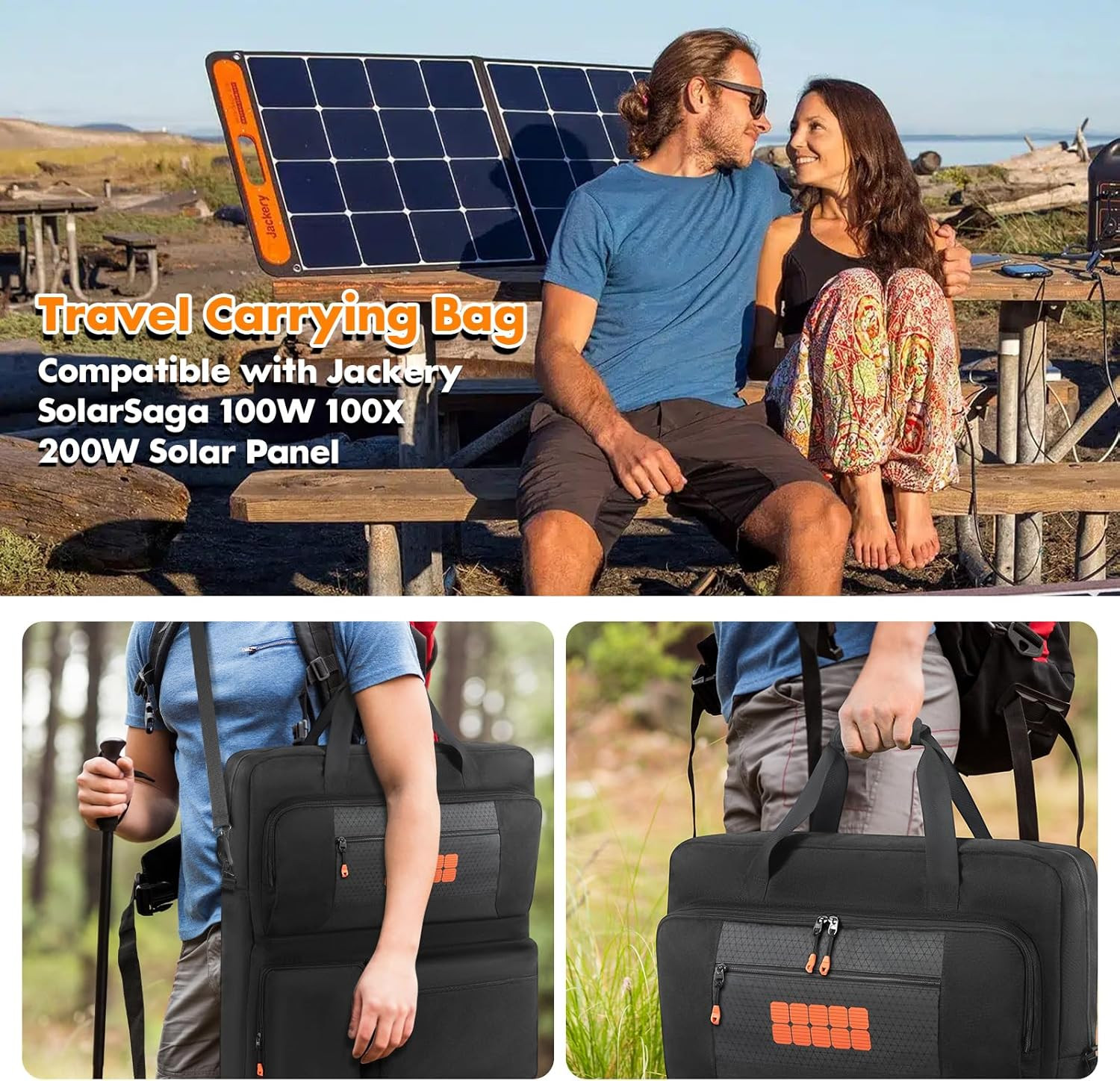 Padded Solar Panel Carrying Case Compatible with Jackery Solarsaga 100W 100X 200