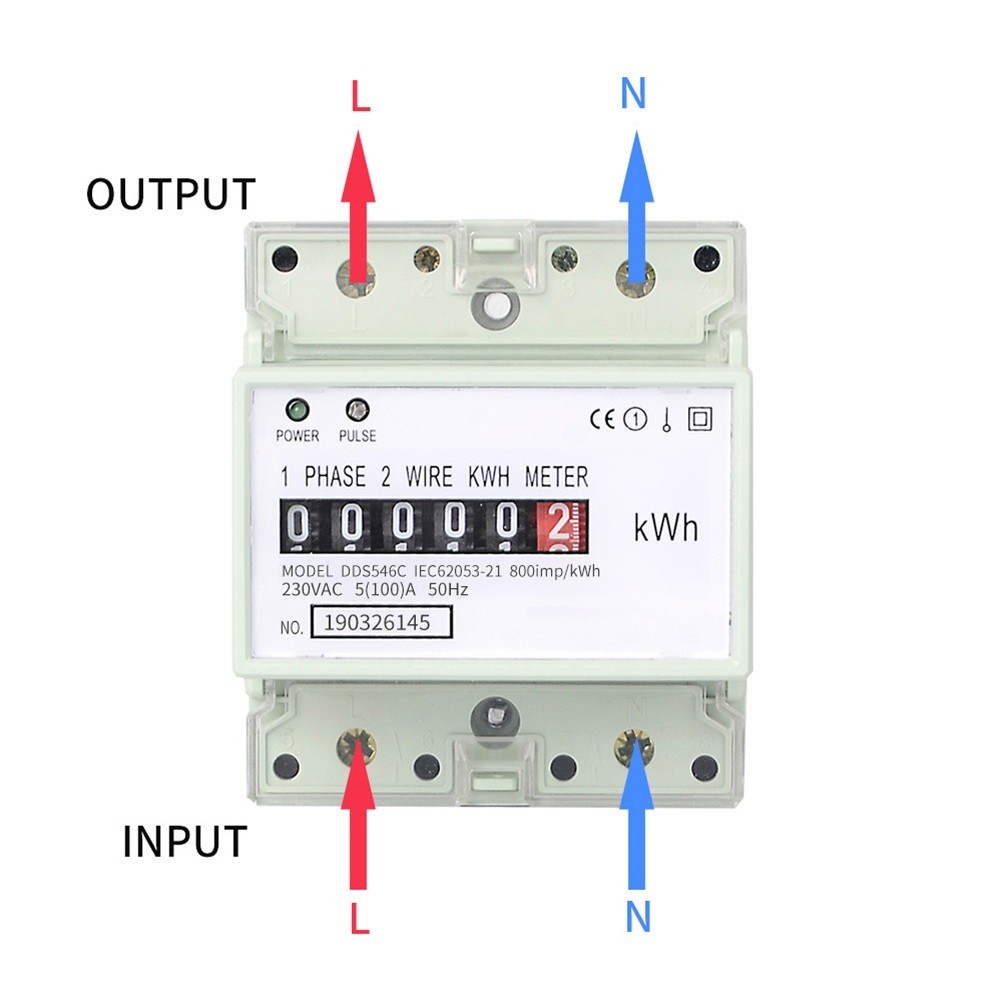 Current Rating Wattmeter 100A with Clear LCD Display for Low Light Use
