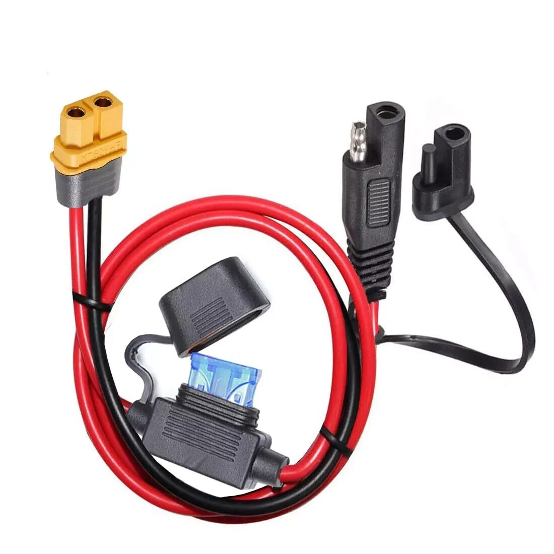 10AWG SAE to XT60 Connector Extension Cablewith 15A Protection Fuse for Safe