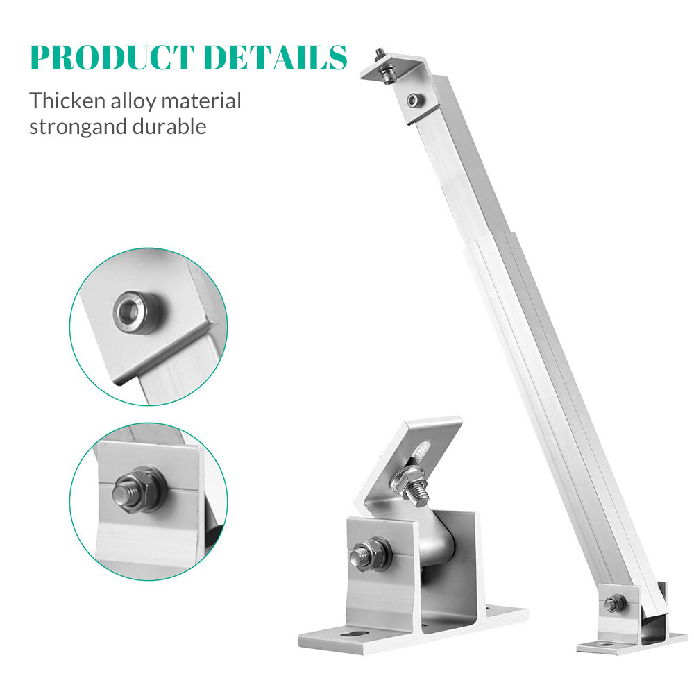 Adjustable Solar Panel Mounting Brackets Kit System Aluminum RV Roof Tilt Mount