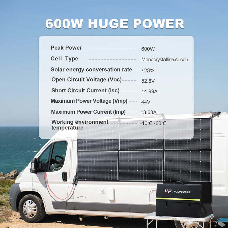 ALLPOWERS 600W SP039 Solar Panel Kits Foldable Monocrystalline For Generator Use