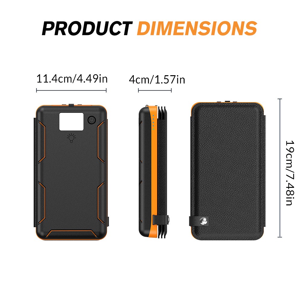 46800mAh Portable 6 Solar Panel Folding Power Bank Outdoor Camping Phone Charger