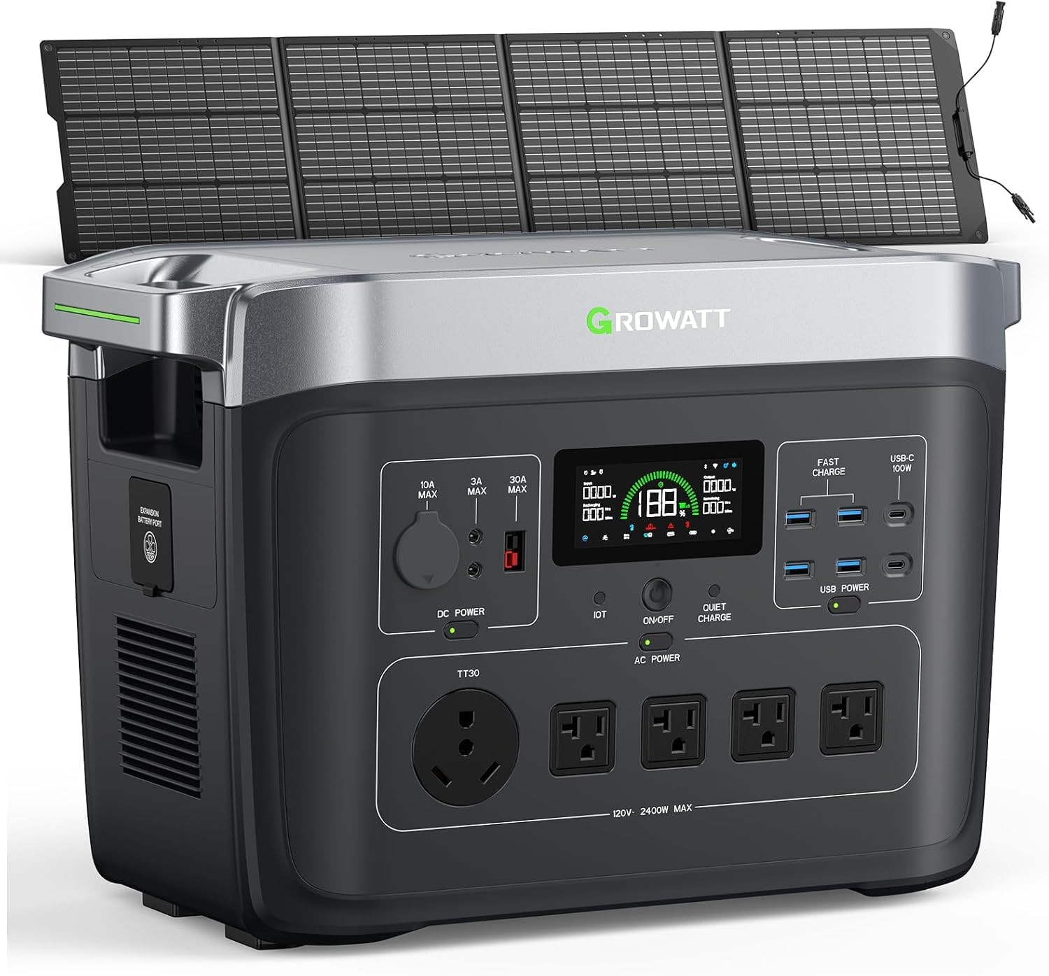 2000 Pro Portable Power Station with 200W Solar Panel, 2048Wh Lifepo4 Battery, 2