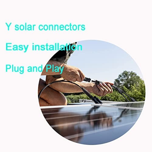 “1 to 6 Solar Y Branch Parallel Connector Cable, 10AWG 45A Waterproof IP68, 30CM